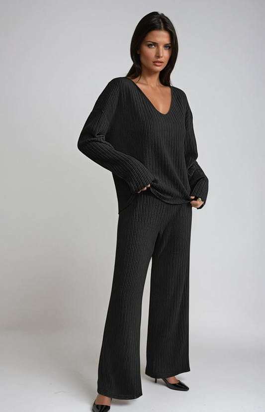 Evangeline Ribbed Knit Lounge Set