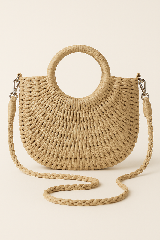 Natural Bohemian Straw Handbag