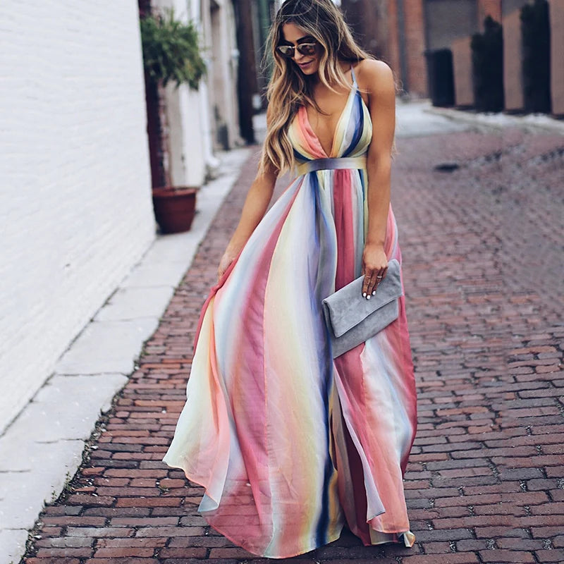 Colorful women's long dress