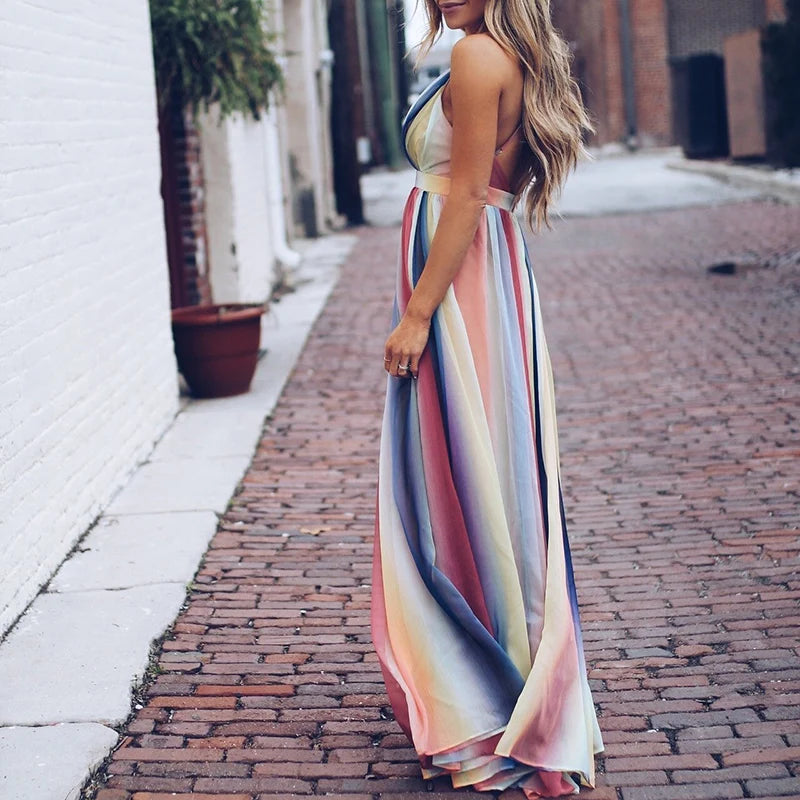 Colorful women's long dress