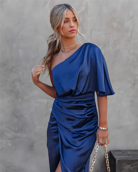 One-shoulder Elegant Wedding Guest cocktail dress