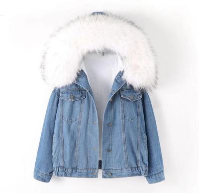 Women's Denim Jacket with Fur