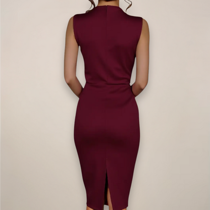 Women’s Formal Sleeveless Sheath Cocktail Midi Dress