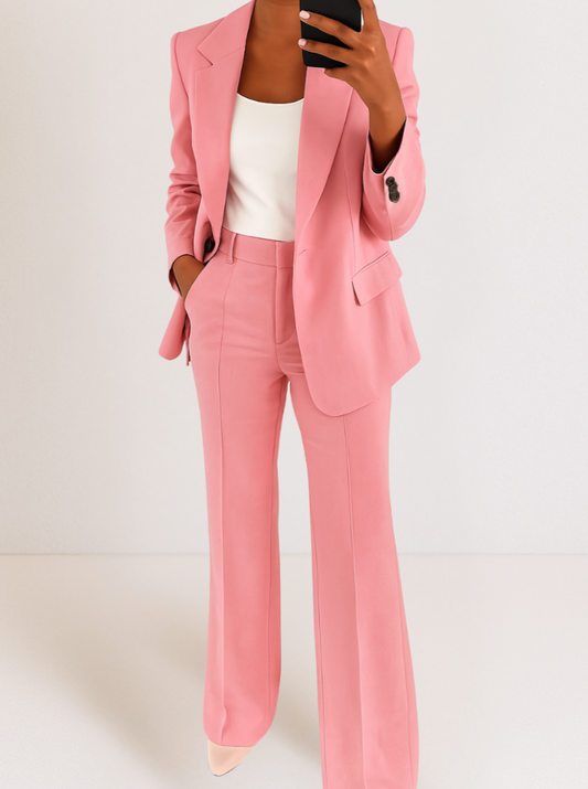 Women's Blazer and Trousers Tailored Two-Piece Pantsuit Set